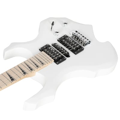 （Accept Offers）Glarry Burning Fire Style Ⅱ Upgrade 6 Strings Electric Guitar White image 3