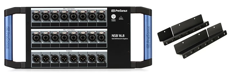 PreSonus NSB16.8 AVB Networked Stage Box Bundle with PreSonus Rack Ears For  StudioLive 16 Series III Digital Mixer Reverb