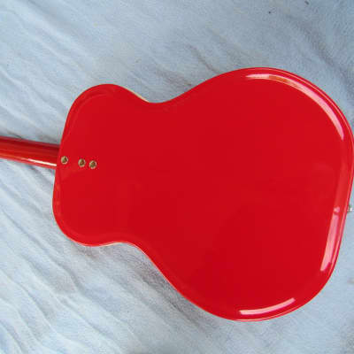 1962 Supro Folk Star Red Reso-Glass Resonator Vintage Supro Folk Star/Vagabond Cool Vintage Dobro Red Plastic! image 12