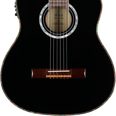 Ortega RCE141 Classical Acoustic-Electric Guitar (with Gig Bag) - Black image 2