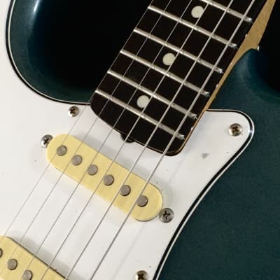 LEFTY! Vintage Fender Japan ‘62 Reissue MIJ Faded Ocean Turquoise Nitro Relic Guitar Left Strat Hardtail Stratocaster 7 lb! image 6