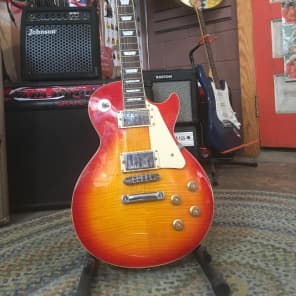 Blitz by Aria Pro II Leopard Les Paul Copy LS Cherry Sunburst | Reverb