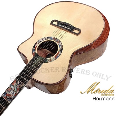 Merida Extrema Hormone all Solid Sitka Spruce & Cypress grand auditorium acoustic electronic guitar image 8