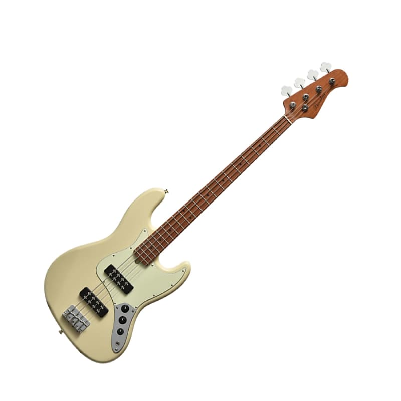 Bacchus BJB-2-RSM/M-OWH Universe Series Roasted Maple Electric Bass,  Olympic White