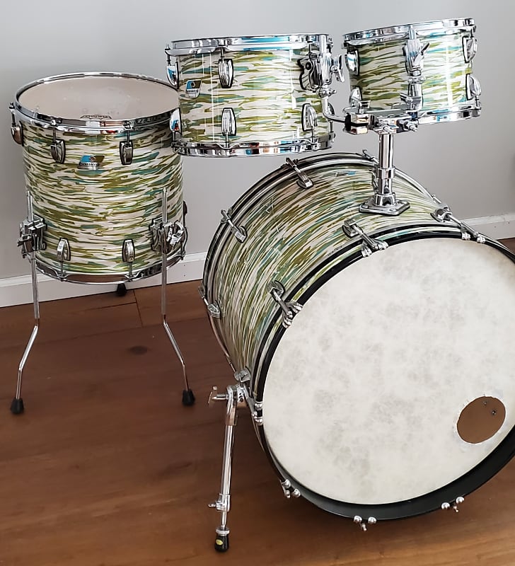 Ludwig Classic Maple 4 Piece - 22 - 10 - 12 - 14  Blue Green Oyster image 1
