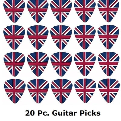 British UK Flag  Medium Guitar Picks 0.71mm. 20 Pcs..  FAST SHIPPING!! image 2