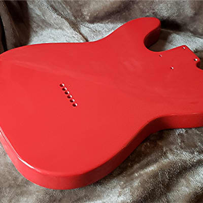 Beautiful Thin line body in Fiesta Red . Made to fit a Tele neck- 3.4 lbs. image 6