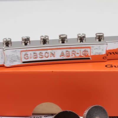 Gibson Nonwired ABR-1 Bridge Nickel with CNC notched Saddles and Orange Repro Box image 4