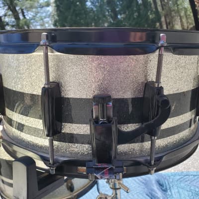 Gretsch Catalina club  14”x 5.5” snare drum Silver/ black sparkle image 2
