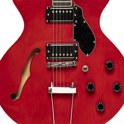 STAGG Electric Guitar Silveray Series 533 Model With Chambered Maple Body Red semi-hollow image 4