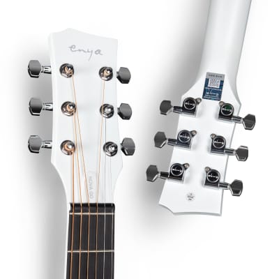 Enya Nova Go Carbon Fiber Acoustic Guitar White (1/2 Size) image 5