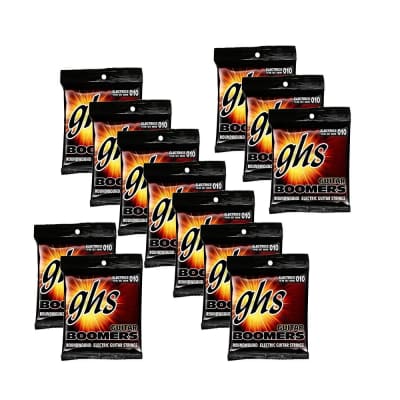 12-Pack GHS Strings GB7M Boomers 7-String Medium Heavy Electric Guitar Strings (10-60) for sale