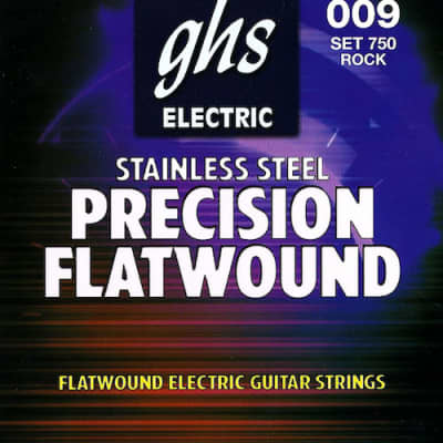 GHS Precision Flatwound Electric Guitar Strings stainless steel set 750 9-42 image 1