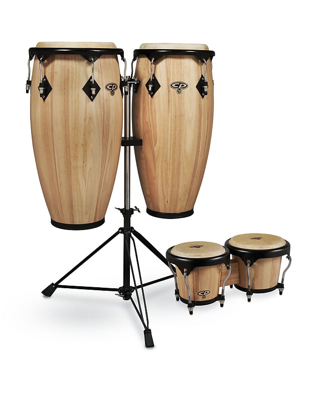 CP by LP 11-inch and 11 3/4-inch Conga Set with Double Conga Stand and Free Bongos - Natural  CP656-AWB image 1