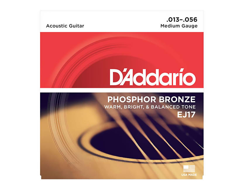 D'Addario Phosphor Bronze Medium Acoustic Strings (13-58) image 1