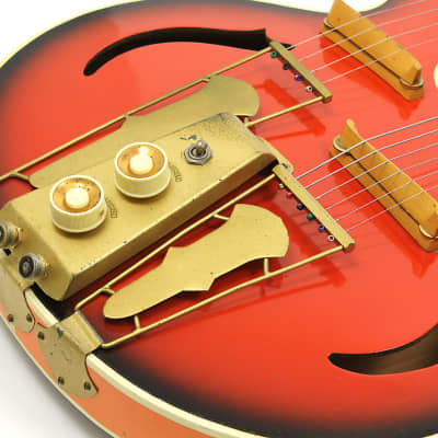 Supertron Double Neck Guitar Mando 1961 Redburst image 9