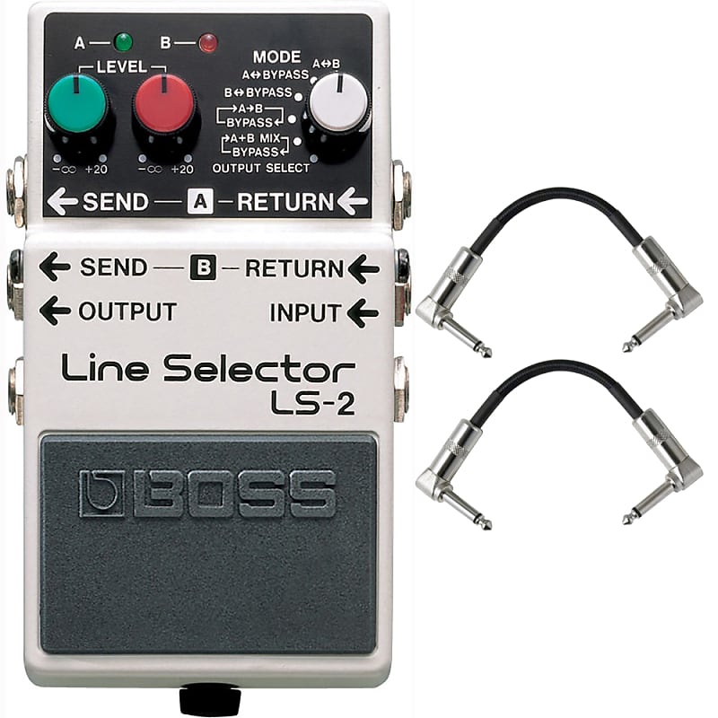 Boss LS-2 Line Selector/Power Supply Pedal Stompbox Footswitch + Patch  Cables