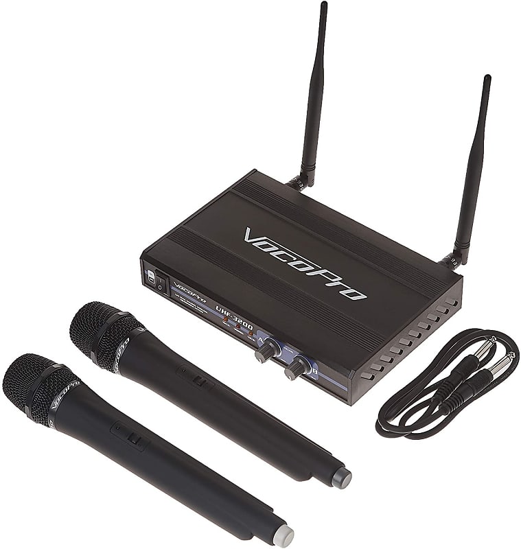 VocoPro UHFDual Channel Wireless Microphone System Reverb