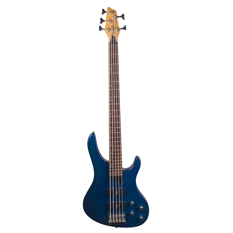 Washburn Bantam XB-500 5 String Bass Transparent Blue W/OHSC