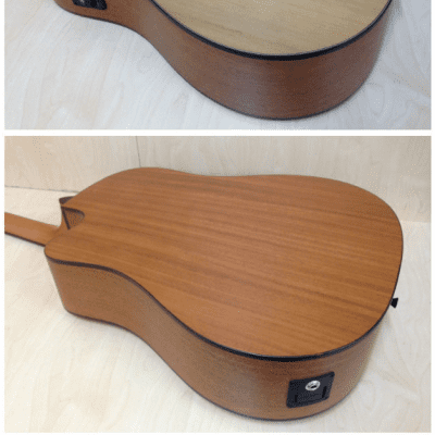 Klema Solid Cedar Top,Dreadnought Acoustic Guitar,Cutaway W Gig Bag k100DC-CE image 9