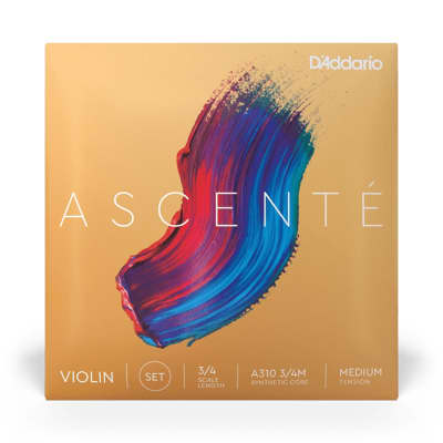 D'Addario A310 3/4M Ascenté Violin String Set, 3/4 Scale, Medium Tension image 1
