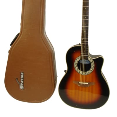 Ovation 1661 Balladeer Deep-Bowl Acoustic Electric Guitar, Sunburst w/ Case for sale
