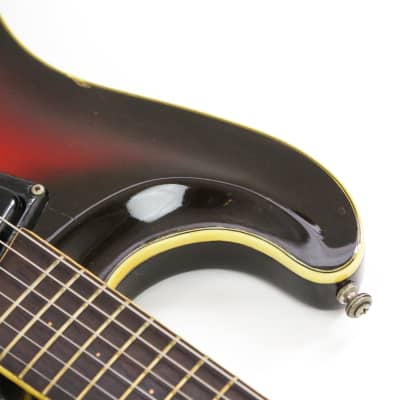 1963 Mosrite The Ventures Model MK I Vintage Electric Solidbody Guitar – RARE 100% Original Early ’63 Side Jack Set Neck Type 1 Vibramute w/ Binding & Orig. Hard Case (0148) image 13