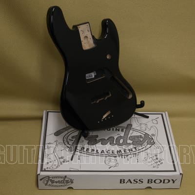 099-8008-706 Genuine Fender Black Jazz Bass Alder Vintage Bridge Bass Body image 1