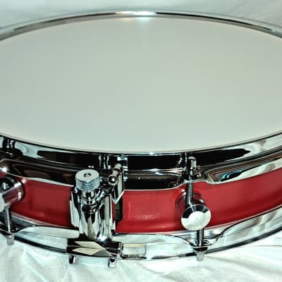 MARTIAL PERCUSSION Custom Maple Piccolo Snare Drum  w/ rings 2023 - Satin Red Burst image 4