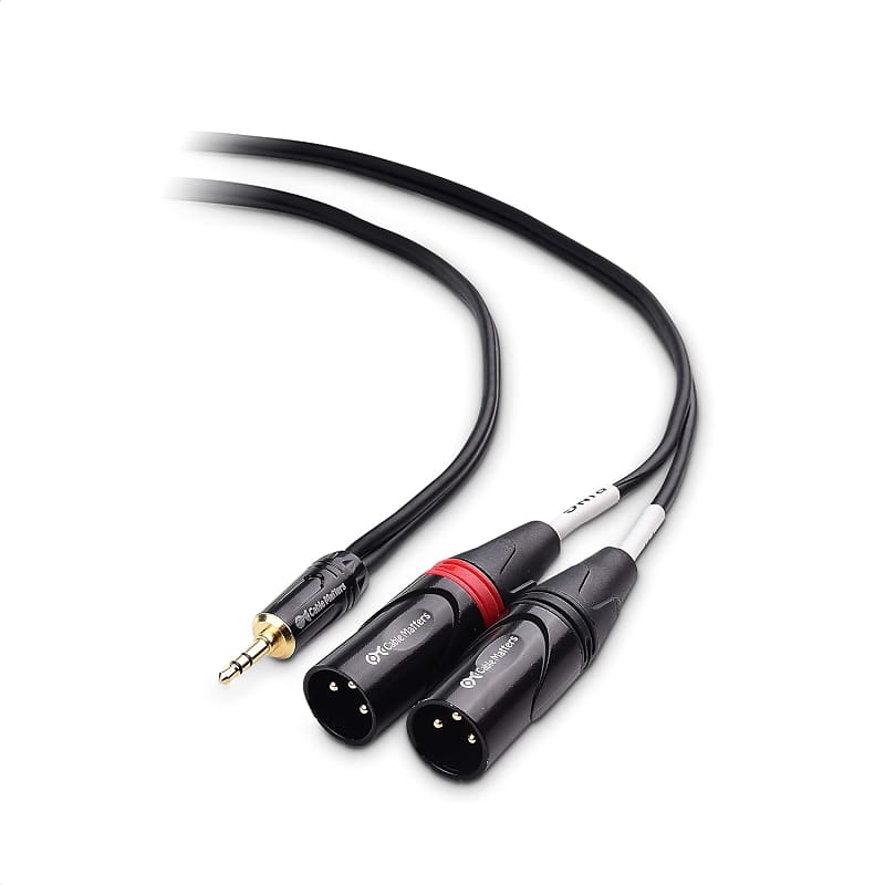 JOMLEY XLR to 3.5mm Cable, Unbalanced Female XLR to 1/8 inch Mini Stereo  Jack Aux Microphone Cable Mic Cord for Cell Phone, Laptop, Speaker, Mixer 