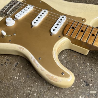 MJT VTS S-Style Aged Electric Guitar w/ Fender Headstock - Blonde image 12