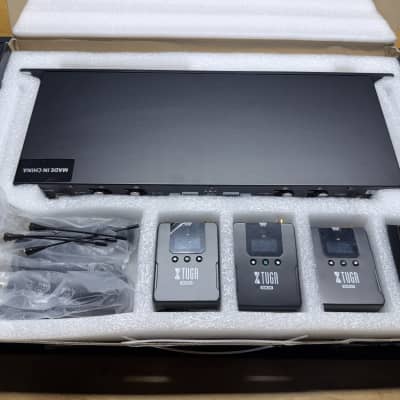 Xtuga SEM200 - Stereo In Ear Monitor System. IEM 4 Receivers Black Metal image 5