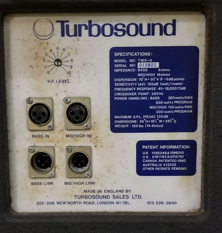 Turbosound TMS-4, Pair of PA Speakers, W/ Two Crown Micro