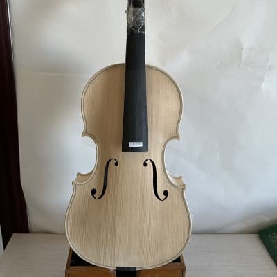 5 strings  Viola 16" unvarnished Stradi model solid flamed maple back spruce top hand made image 2
