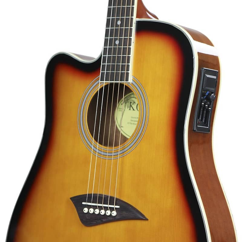 Kona K2 Series LeftHanded Thin Body Acoustic/Electric Guitar Reverb