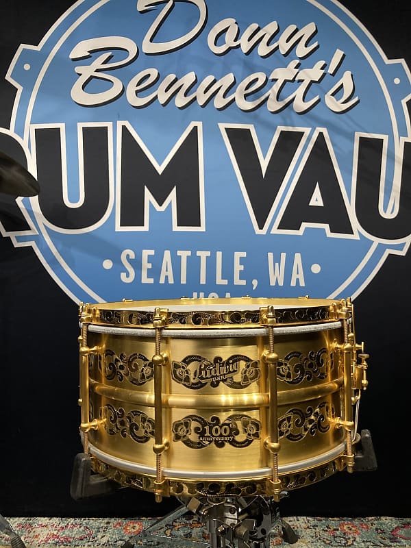 Ludwig - 14x7" Ludwig 100th Anniversary, Gold Triumphal Reissue, Snare Drum 2009 MINT!! image 1