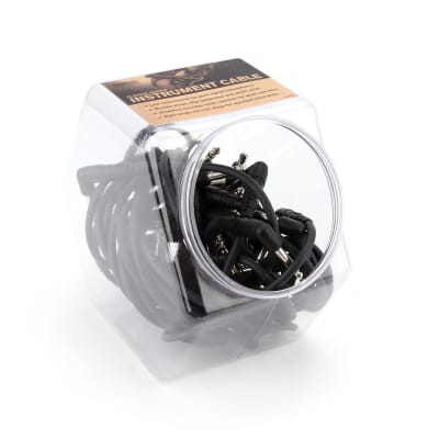 D'Addario PW-CGTP-105 Classic Series 1/4" Angled Patch Cables with Fishbowl Display - 6" (25)