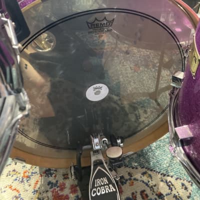 Frank Ferrer's Guns N Roses, Pork Pie, 2016 Drum Set, 24",16",14",13",12" Purple Sparkle. Signed! Authenticated! image 20