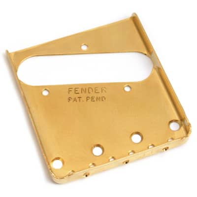 Genuine Fender Bridge Plate for American Vintage Tele/Telecaster - GOLD image 1