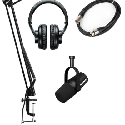 Shure MV7X Headphones Bundle MV7X XLR Podcast Microphone And SRH440A Studio  Headphones