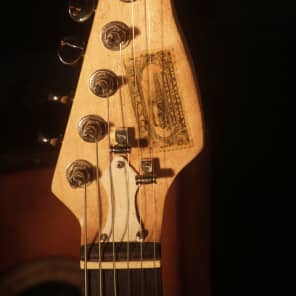 Postal Handmade Traveler Guitar Built-In  Amp  Antique Red full sized 24 scale neck Video image 12