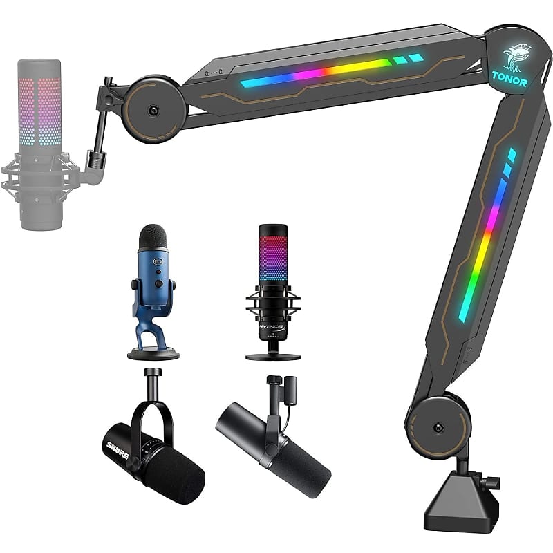 Rgb Boom Arm, Adjustable Mic Stand With Rgb Light For Hyperx | Reverb