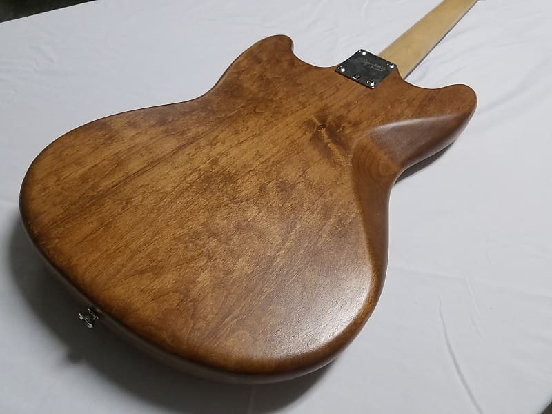 Warmoth Mustang Style Guitar Dark Natural Wood Fender | Reverb