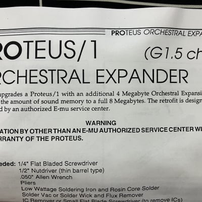 E-MU Systems official upgrade box #9009: Proteus/1 Orchestral Expander update image 4