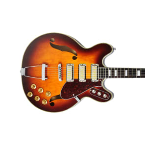 Airline Guitars H77 - Honeyburst - Vintage Reissue Semi Hollow Electric Guitar - NEW! image 2