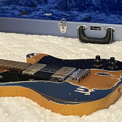 Luthier Built - Fender / JHGW Telecaster Deluxe 2023 - Frost Gold / J Masics Blue Sparkle Super Relic image 5