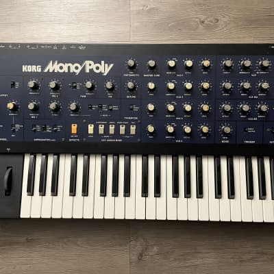 Korg Mono/Poly with Tubbutec MIDI and dust cover