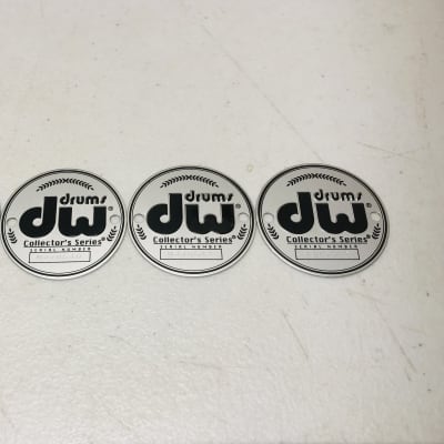 (3) DW Collector’s Black Silver Badges, Bass Tom Snare Drum with Consecutive￼ Serial #s image 1