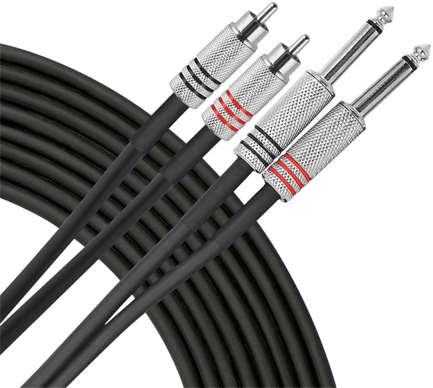 Live Wire NP3DQ 1/4" to RCA Dual Patch Cable - 3' image 1