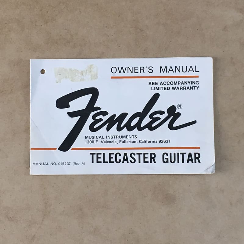 Vintage 1977 Fender Telecaster Guitar Owners Manual Reverb UK